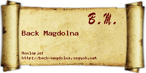 Back Magdolna névjegykártya
